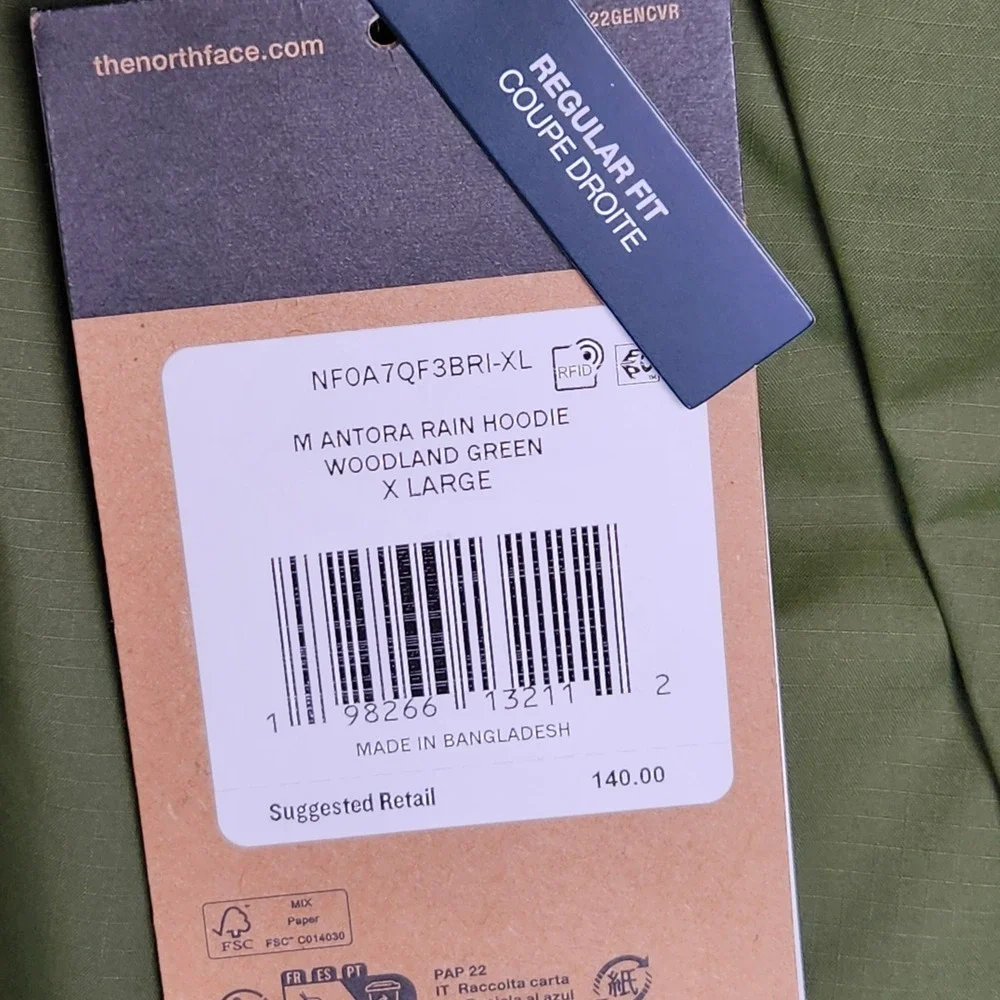 The North Face measurements chest